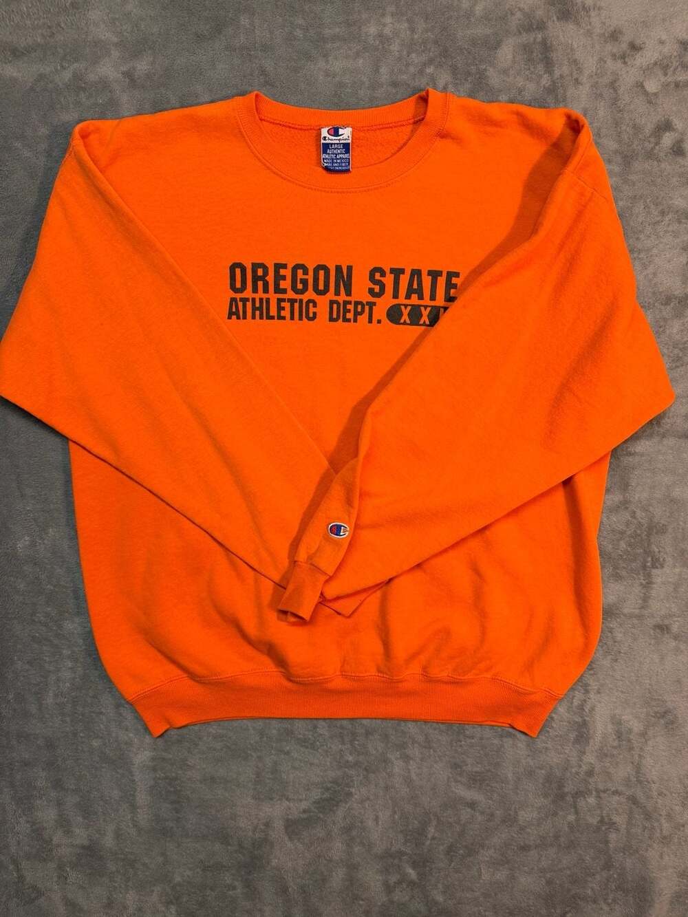 Vintage Champion Oregon State Athletic Dept Crewneck Sweatshirt Orange Large